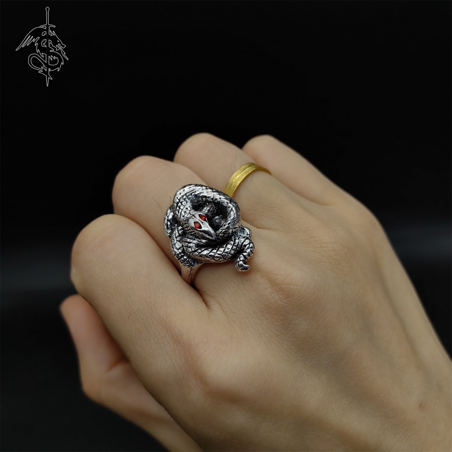 Covetous Sliver Serpent Ring Alloy Open Ring