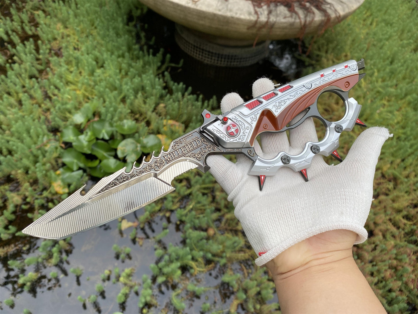 33CM/13" Full Size Delta Force Creed Knife Metal Blunt Blade Replica For Collection