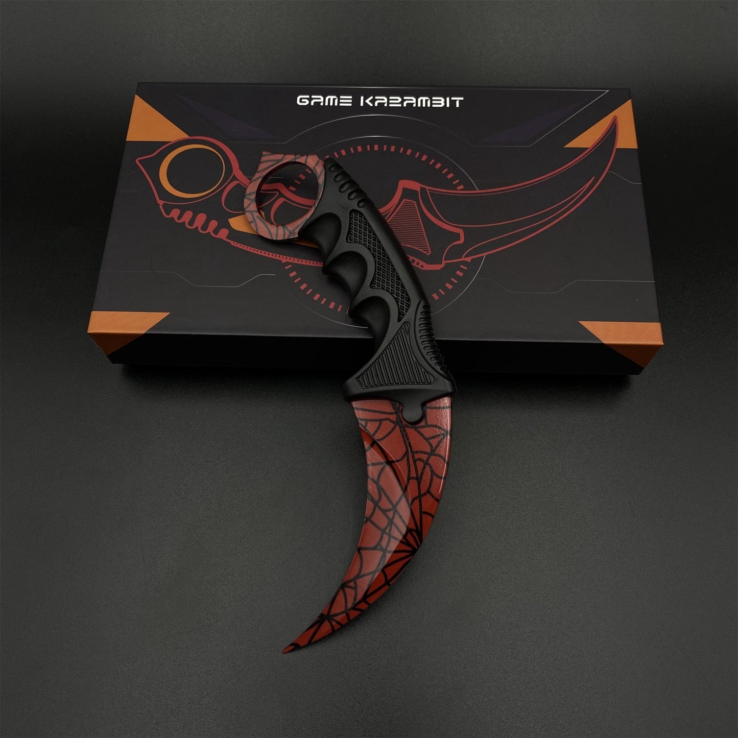 CS2 Game Karambit Crimson Web Skin Replica Dull Blade Trainer Knife For Collection