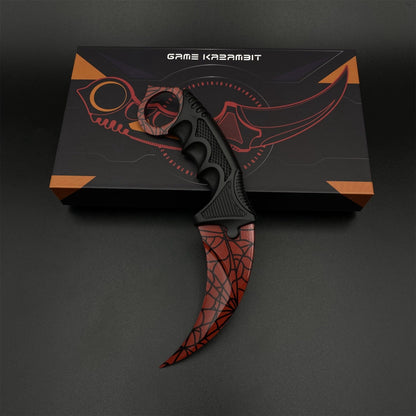 CS2 Game Karambit Crimson Web Skin Replica Dull Blade Trainer Knife For Collection