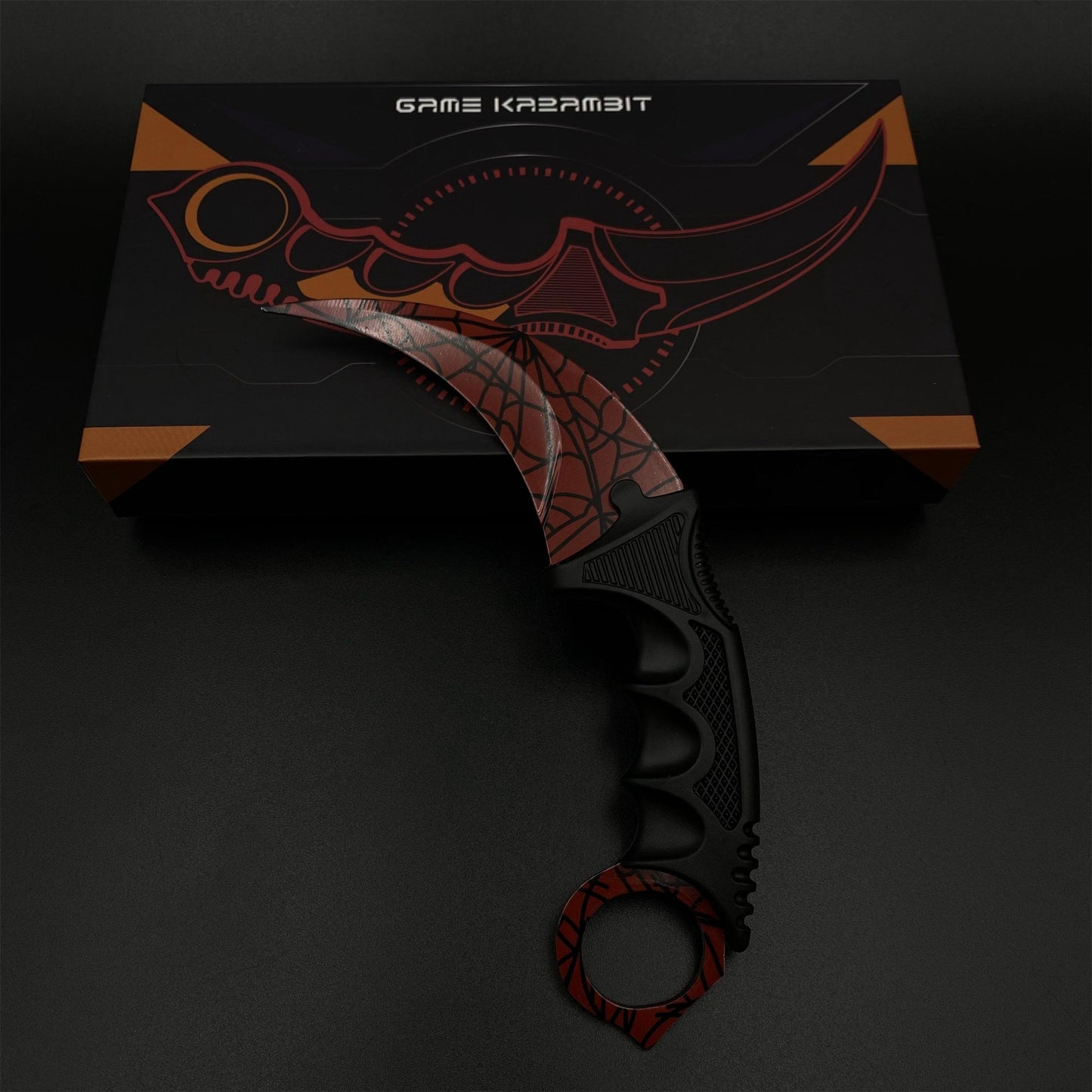 CS2 Game Karambit Crimson Web Skin Replica Dull Blade Trainer Knife For Collection