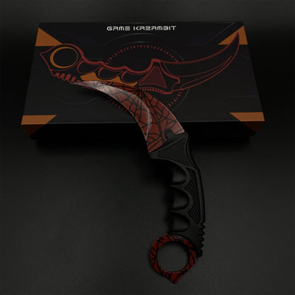 CS2 Game Karambit Crimson Web Skin Replica Dull Blade Trainer Knife For Collection