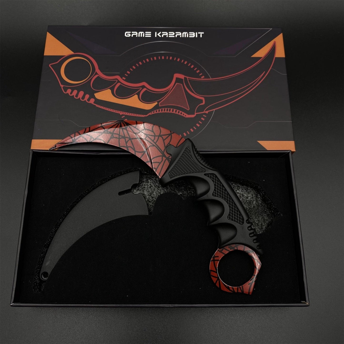 CS2 Game Karambit Crimson Web Skin Replica Dull Blade Trainer Knife For Collection