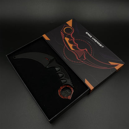CS2 Game Karambit Crimson Web Skin Replica Dull Blade Trainer Knife For Collection