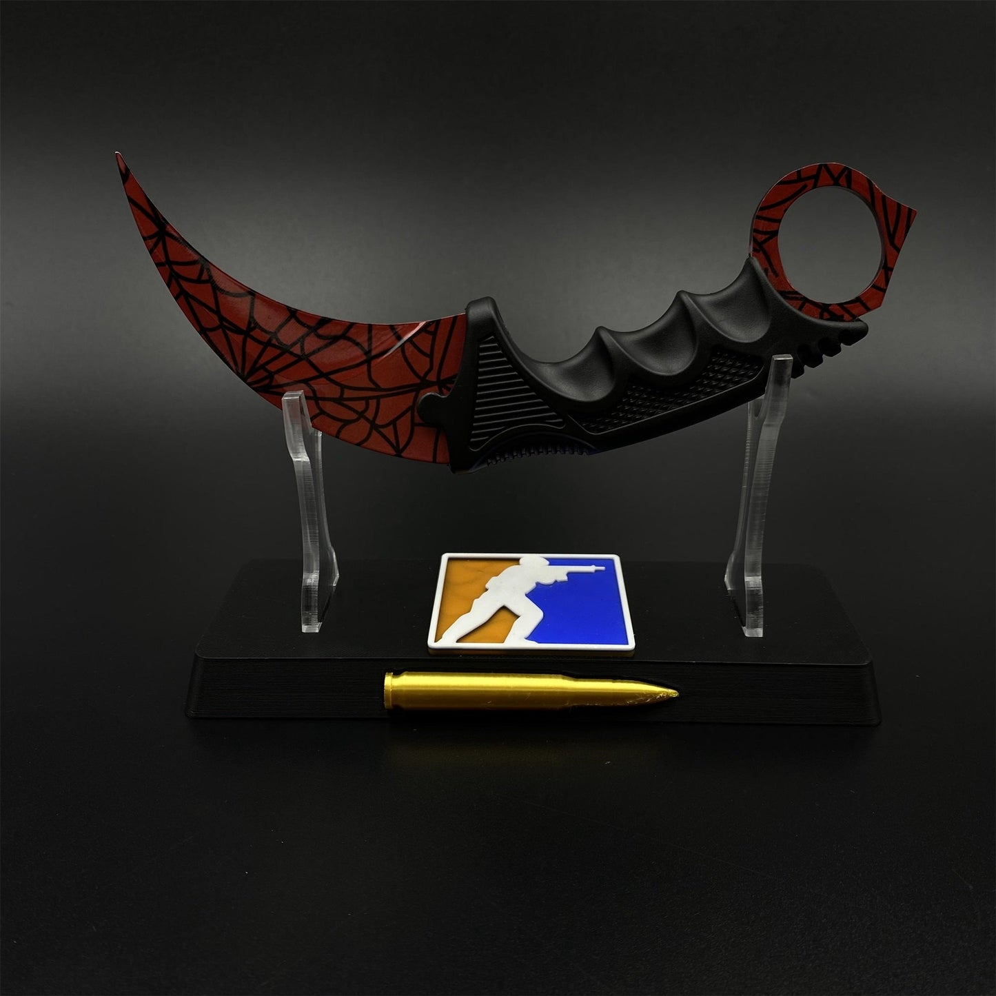 CS2 Game Karambit Crimson Web Skin Replica Dull Blade Trainer Knife For Collection