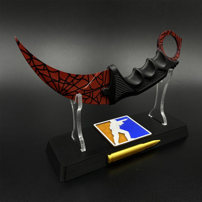 CS2 Game Karambit Crimson Web Skin Replica Dull Blade Trainer Knife For Collection