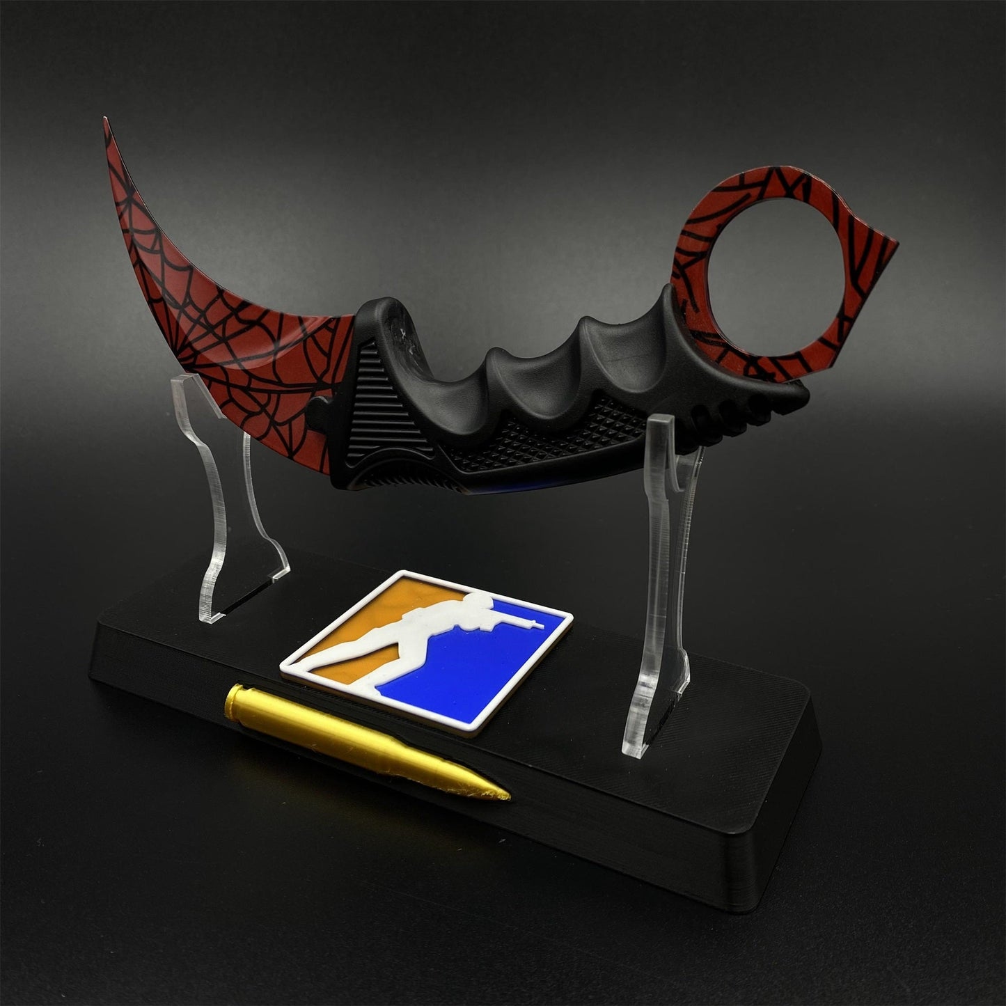 CS2 Game Karambit Crimson Web Skin Replica Dull Blade Trainer Knife For Collection