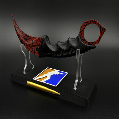 CS2 Game Karambit Crimson Web Skin Replica Dull Blade Trainer Knife For Collection