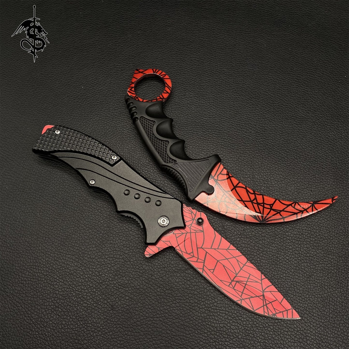 Crimson Web Skin Nomad Knife & Stickers & 4 Keychains &Random 1 AK With Gift Case