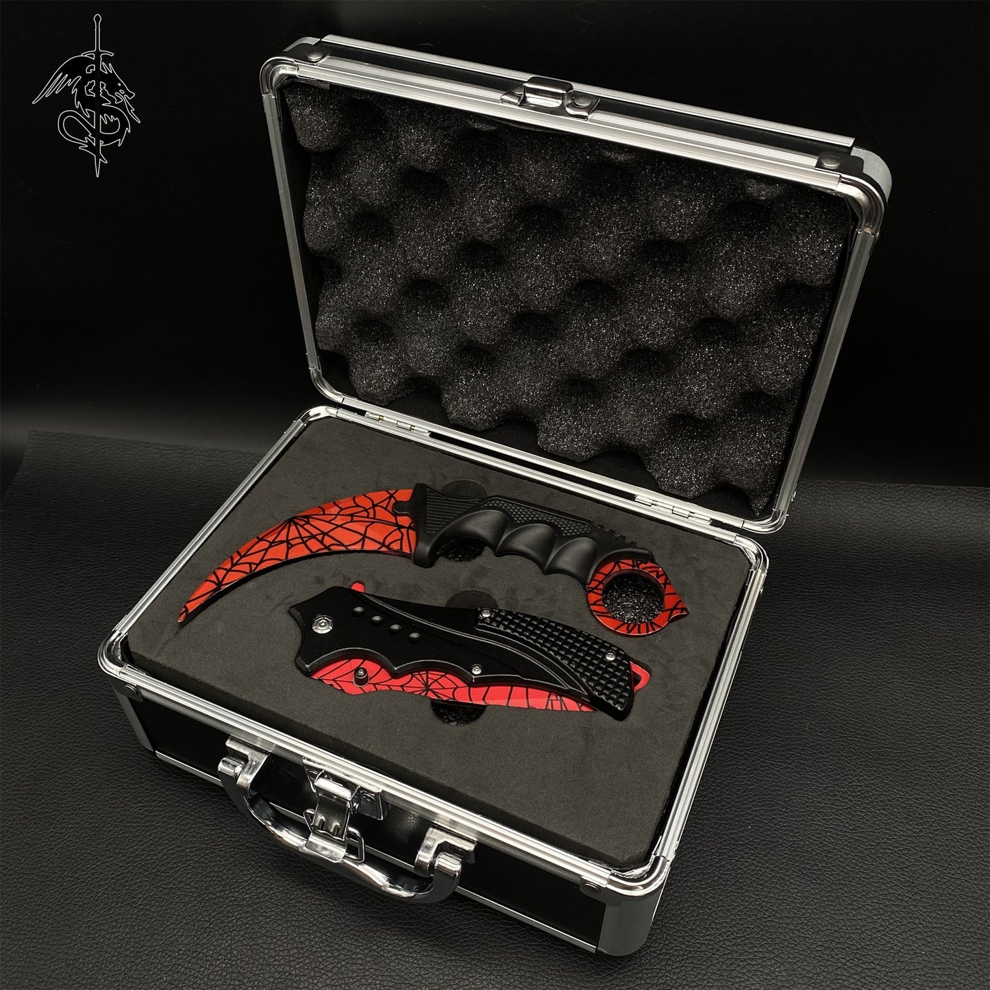 Crimson Web Skin Nomad Knife & Stickers & 4 Keychains &Random 1 AK With Gift Case