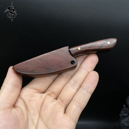 High-End Wood Handle Damascus Tiny EDC Knife