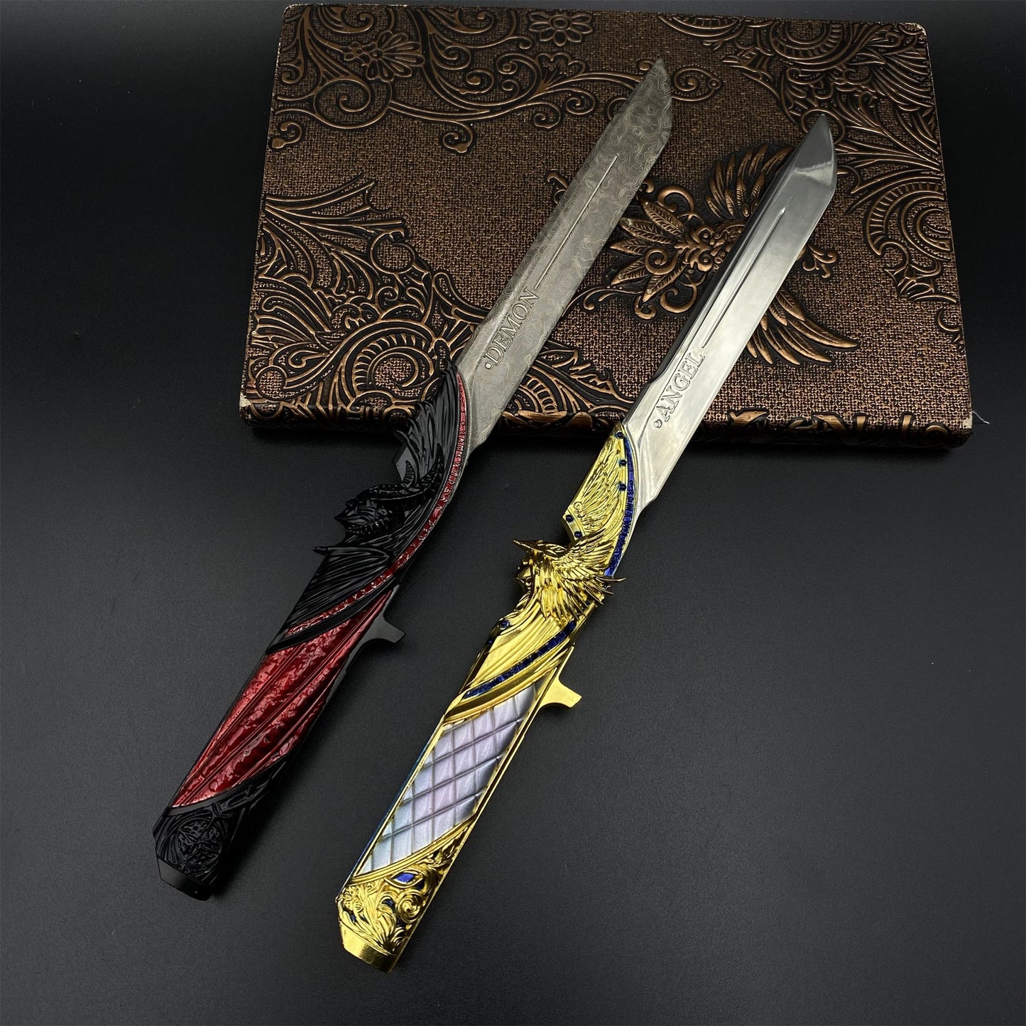 Delta Force Dark Star Angel & Demon Twin Knives Dull Blade Metal Replica 28CM/11"