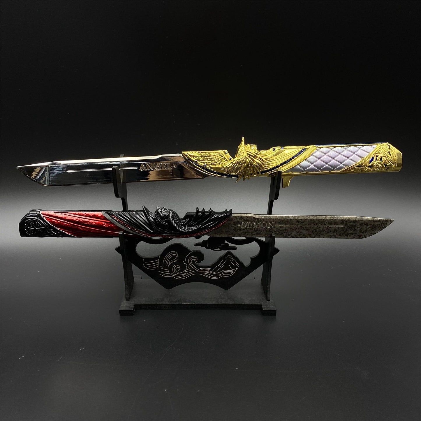 Delta Force Dark Star Angel & Demon Twin Knives Dull Blade Metal Replica 28CM/11"