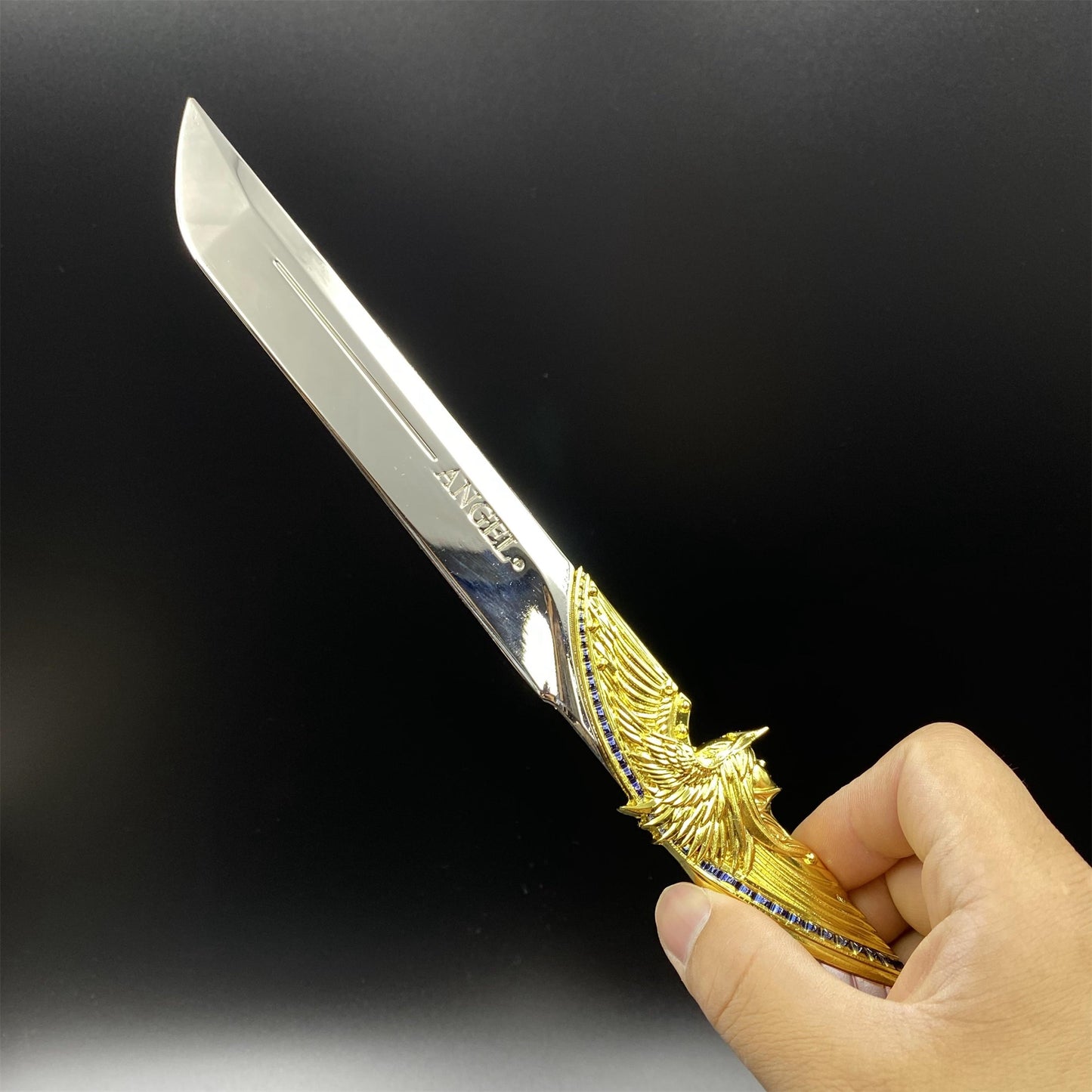 Metal Delta Force Dark Star Angel & Demon Twin Knives Blunt Blade Replica 35CM/13.8"