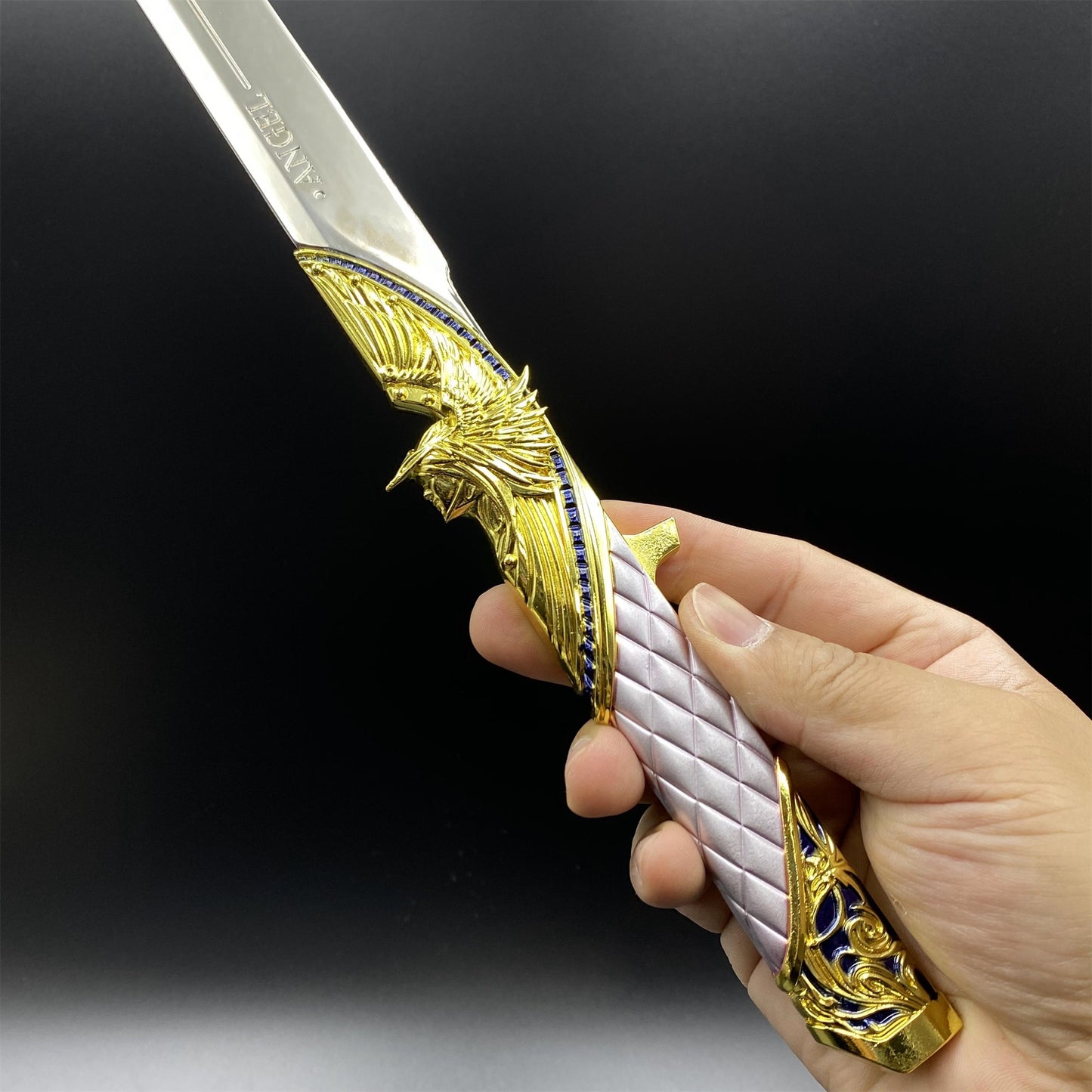 Metal Delta Force Dark Star Angel & Demon Twin Knives Blunt Blade Replica 35CM/13.8"