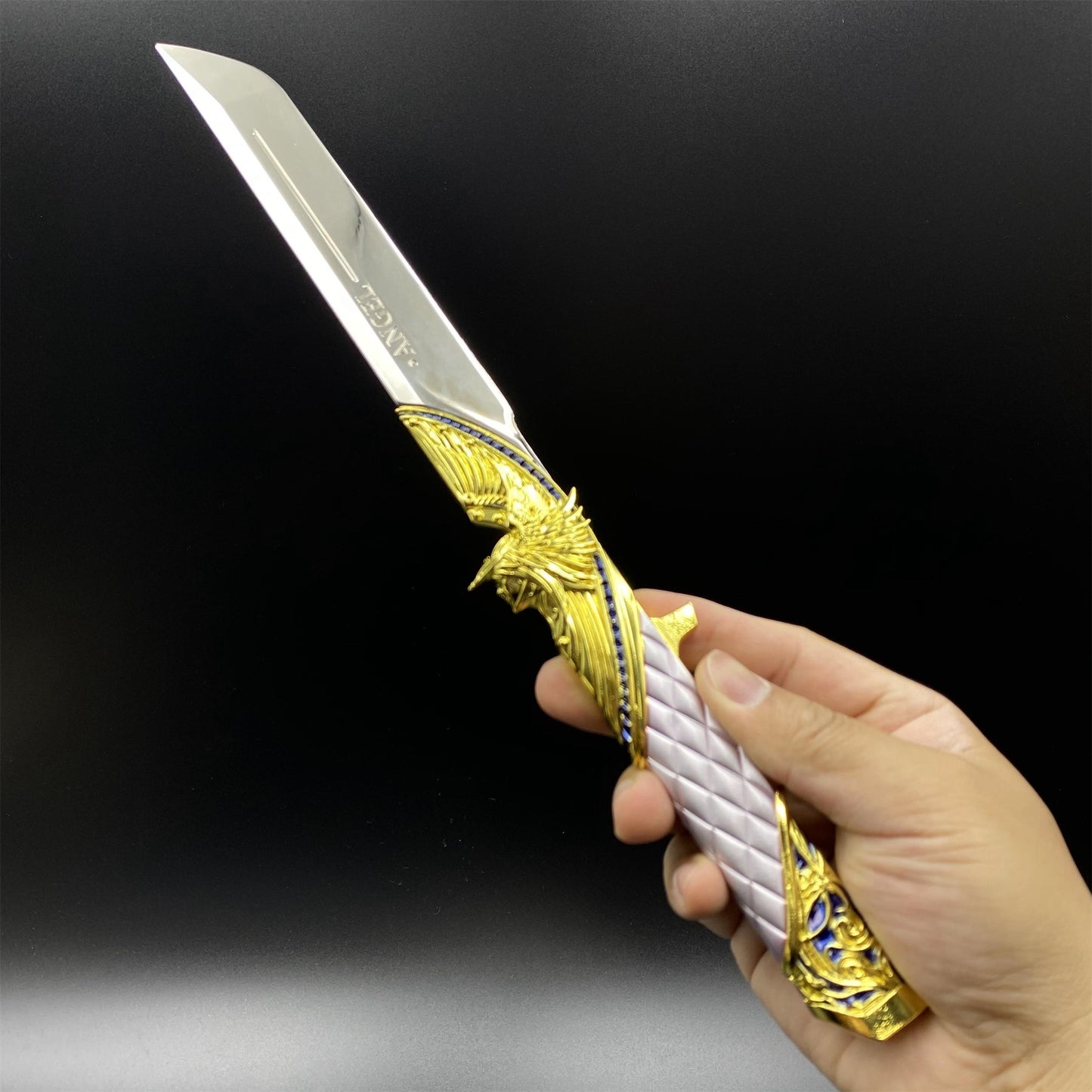 Metal Delta Force Dark Star Angel & Demon Twin Knives Blunt Blade Replica 35CM/13.8"