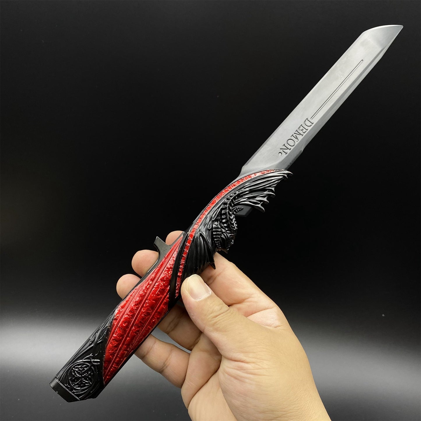 Metal Delta Force Dark Star Angel & Demon Twin Knives Blunt Blade Replica 35CM/13.8"