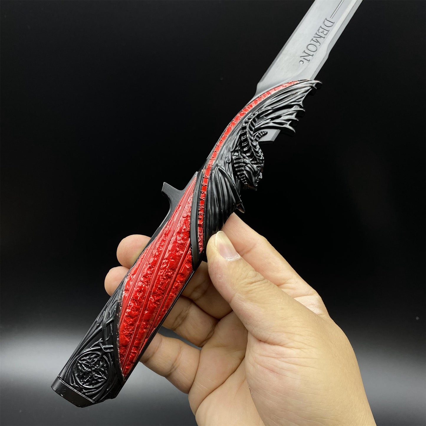Metal Delta Force Dark Star Angel & Demon Twin Knives Blunt Blade Replica 35CM/13.8"