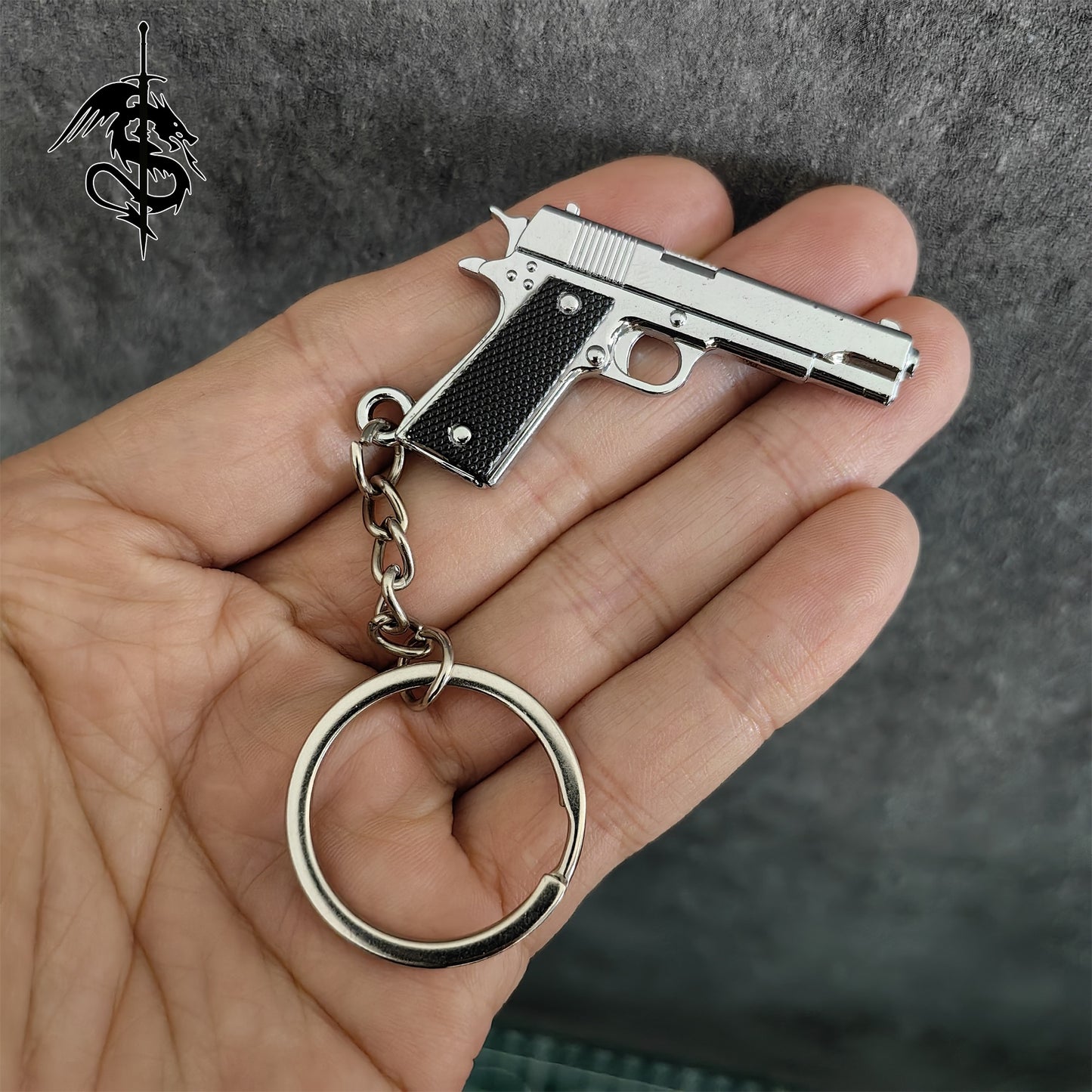 Mini Desert Eagle Keychain Metal M1911 Keychain