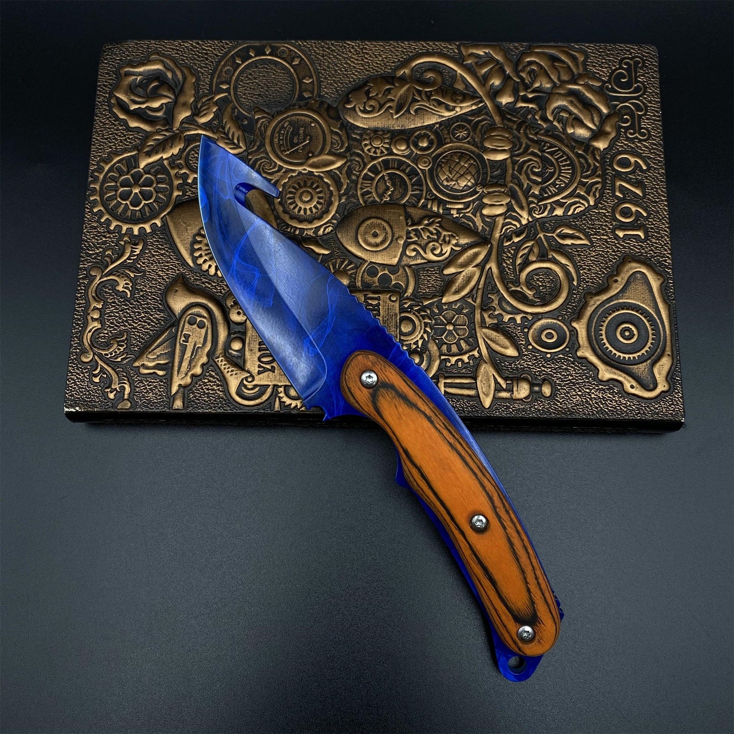 CS2 Doppler Phase 3 Gut Knife Outdoor Camping Knife 420 Steel For Collection
