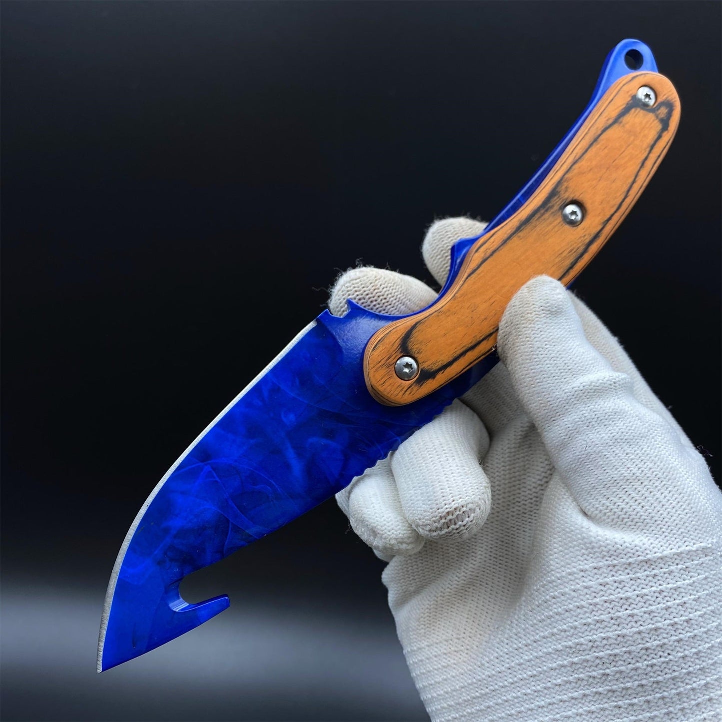 CS2 Doppler Phase 3 Gut Knife Outdoor Camping Knife 420 Steel For Collection