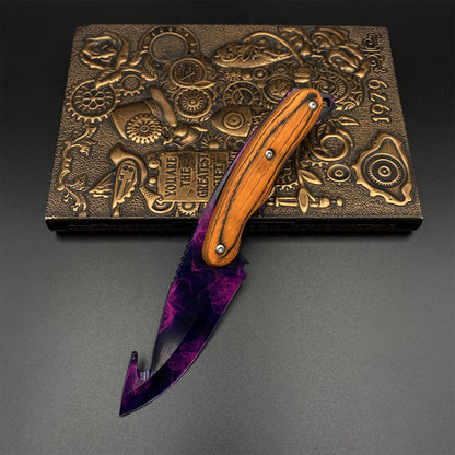 Outdoor CS Doppler Gut Knife 420 Steel Camping Knife