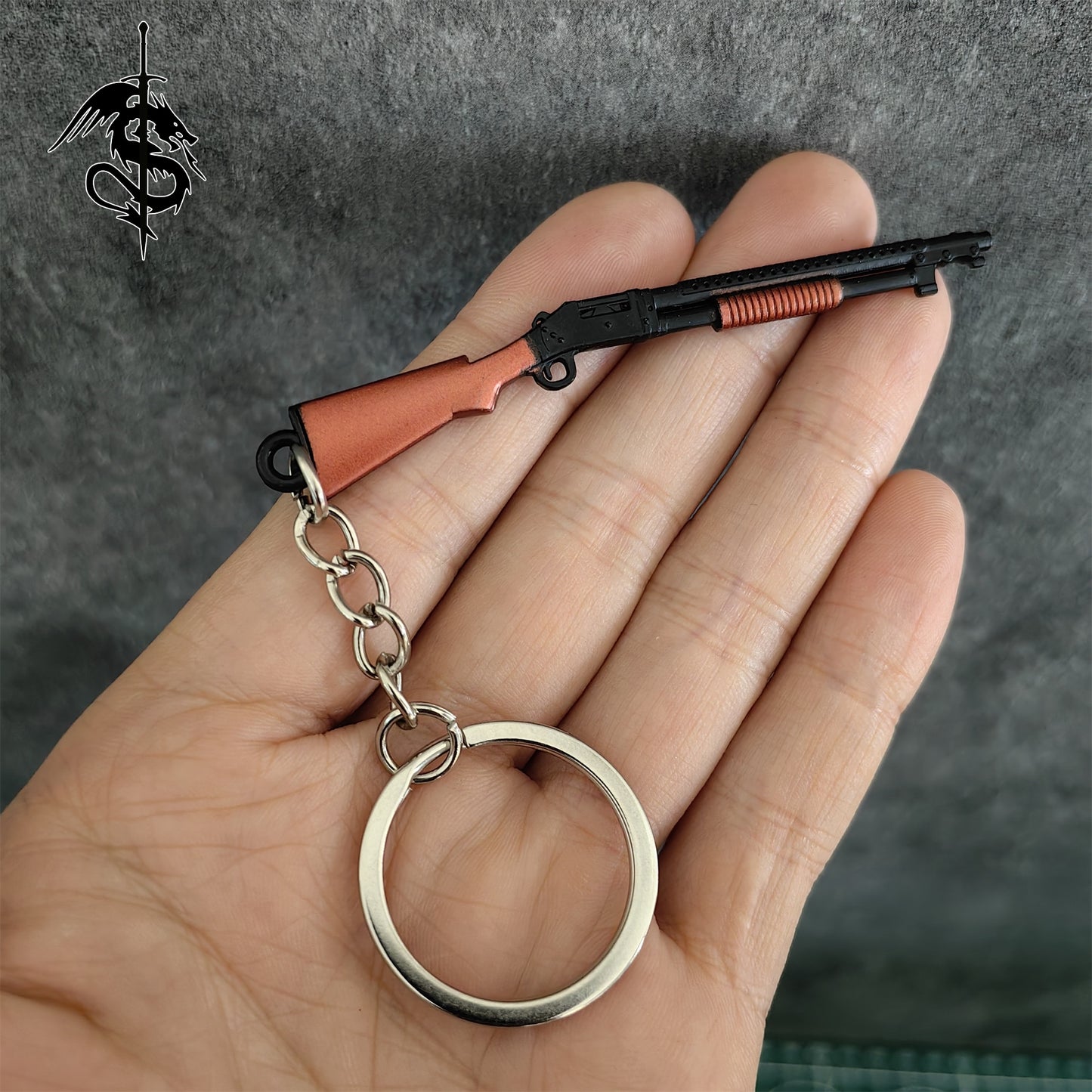 Metal Super Tiny Double Barrel Shotgun S1897 Keychain