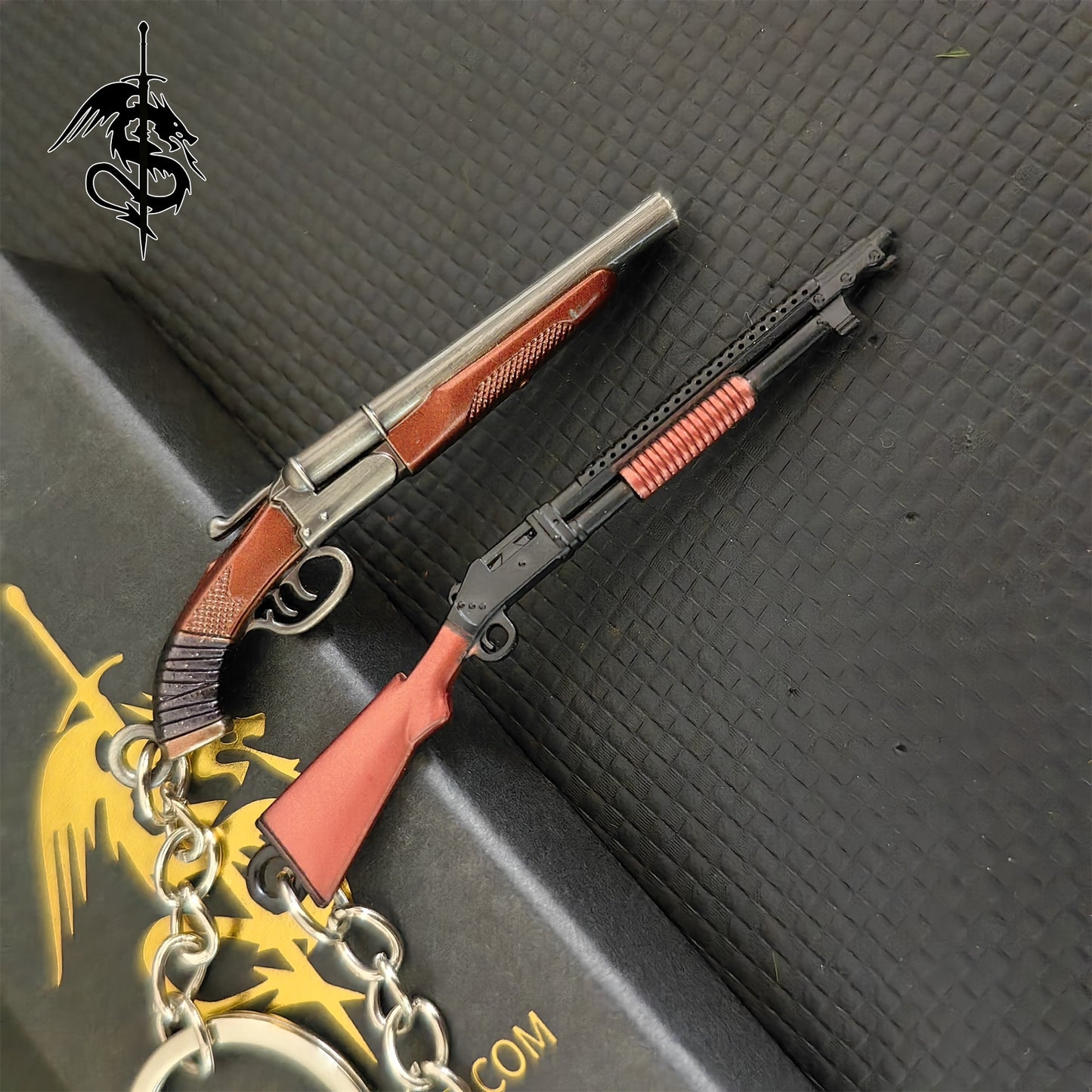 Metal Super Tiny Double Barrel Shotgun S1897 Keychain