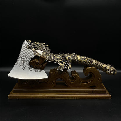 Decorative Brass Dragon Sculpture Battle Axe