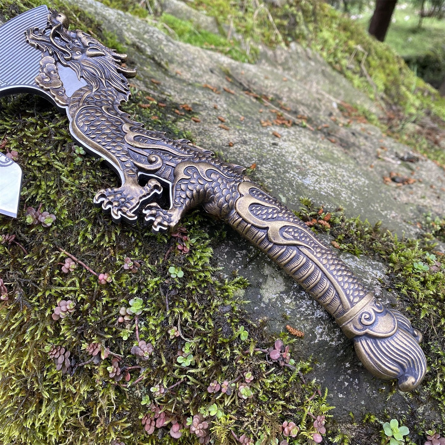 Decorative Brass Dragon Sculpture Battle Axe