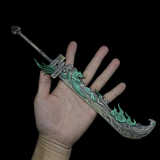 Chinese Phoenix Broadsword Metal Miniature Craft