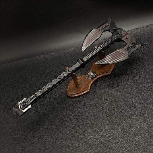 Mini Unyielding Fury Dual-Bladed Battle Axe Metal Replica