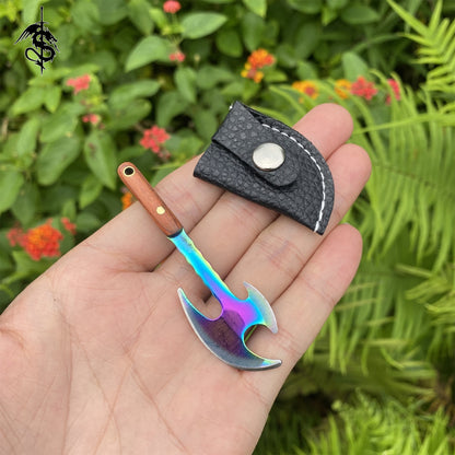 Tiny Axe Wooden Handle EDC Sharp Outdoor Tool Knife