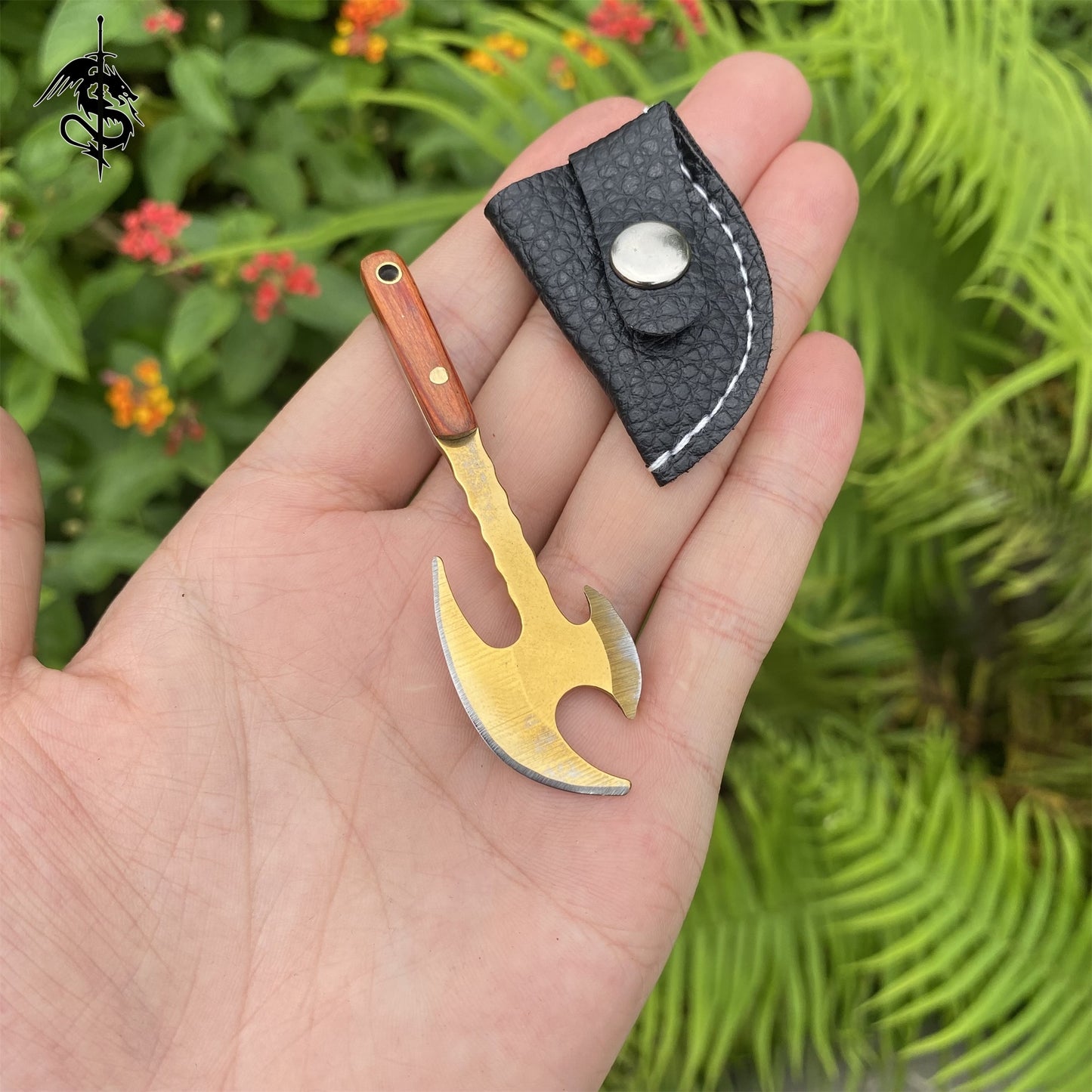 Tiny Axe Wooden Handle EDC Sharp Outdoor Tool Knife
