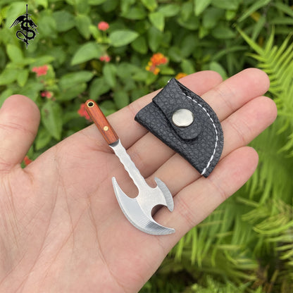 Tiny Axe Wooden Handle EDC Sharp Outdoor Tool Knife