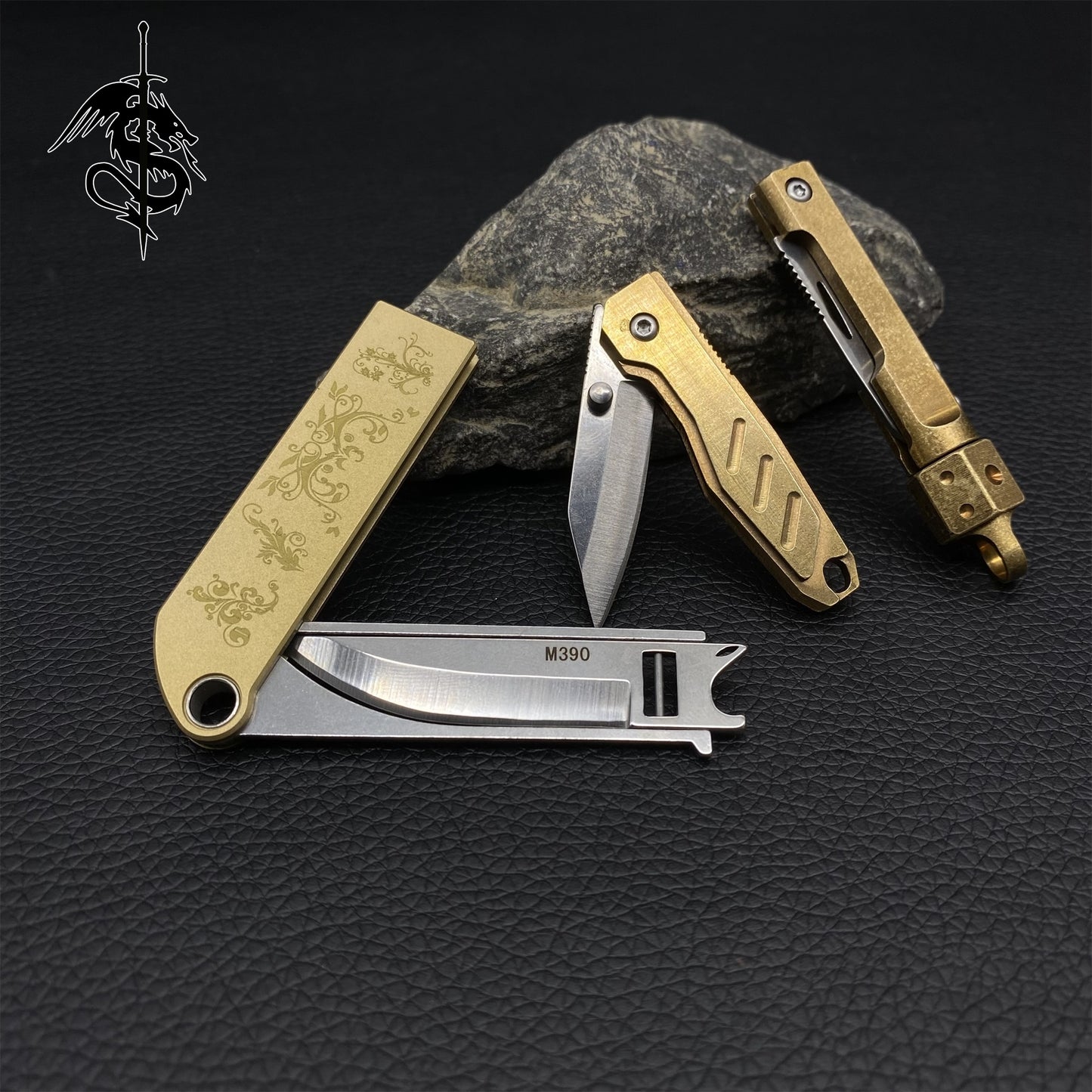 Brass Handle Creative Folding Knife 3 In 1 Pack
