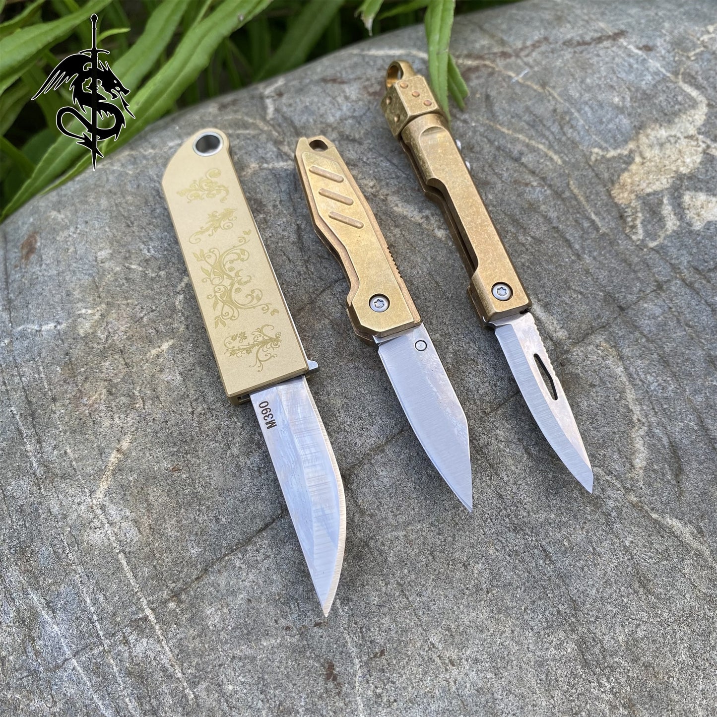 Brass Handle Creative Folding Knife 3 In 1 Pack