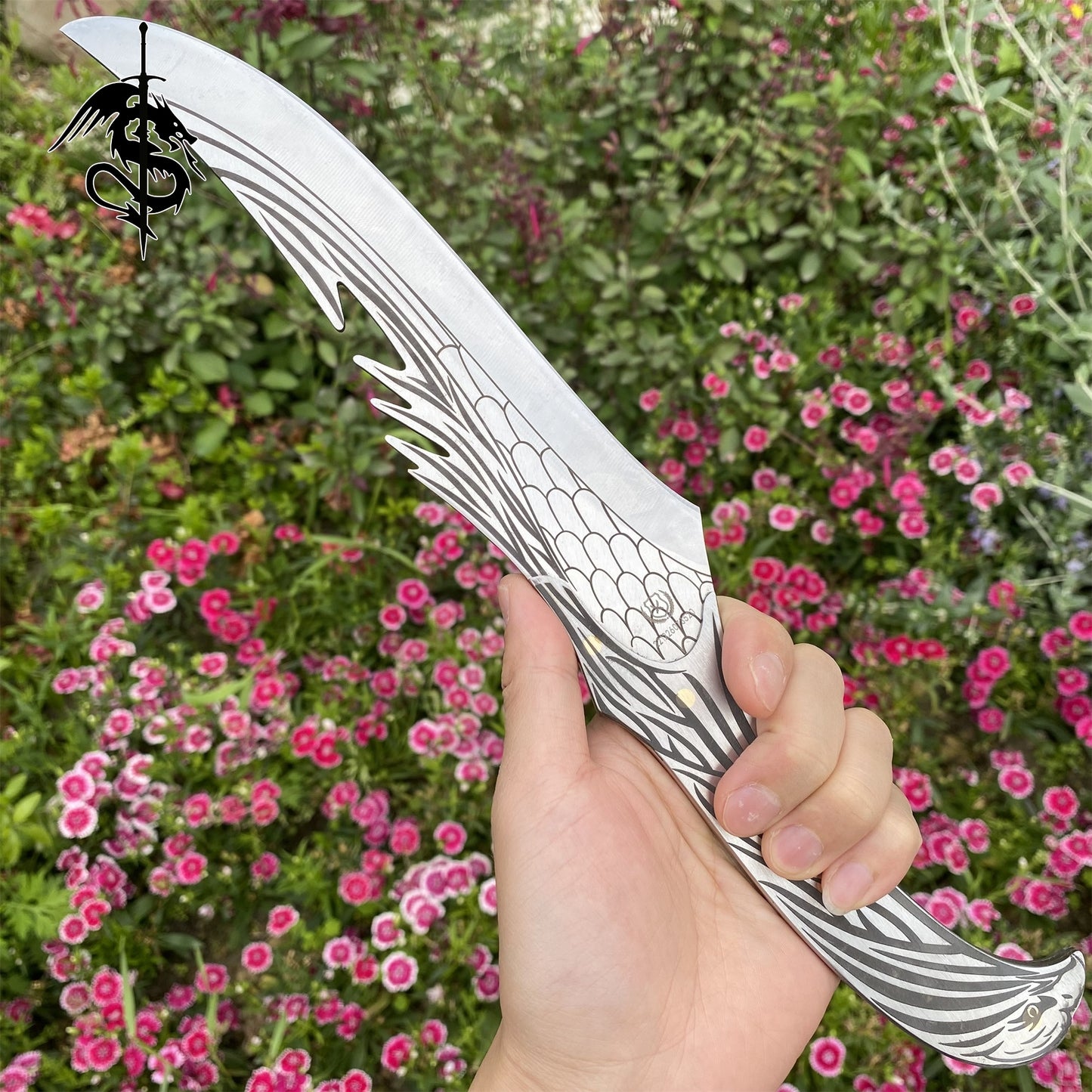 Stainless Steel Elven Sword Skyrim Elven Eagle Sculpture Handle Knife 