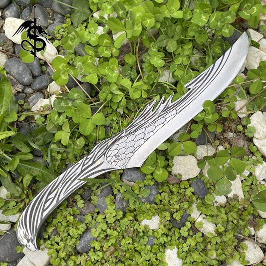 Stainless Steel Elven Sword Skyrim Elven Eagle Sculpture Handle Knife 