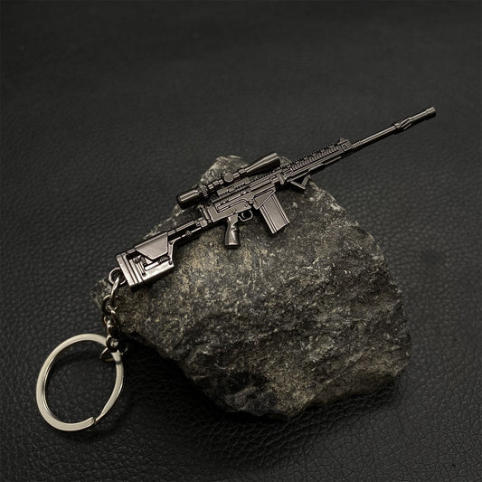 Tiny FAL Assault Metal Gun Keychain