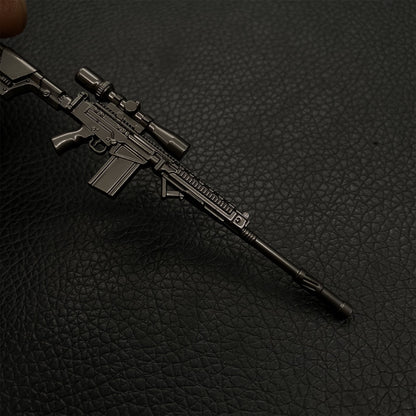 Tiny FAL Assault Metal Gun Keychain