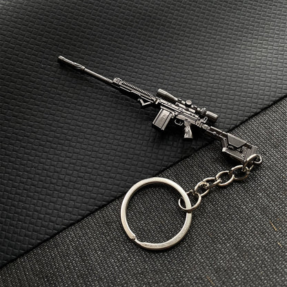 Tiny FAL Assault Metal Gun Keychain