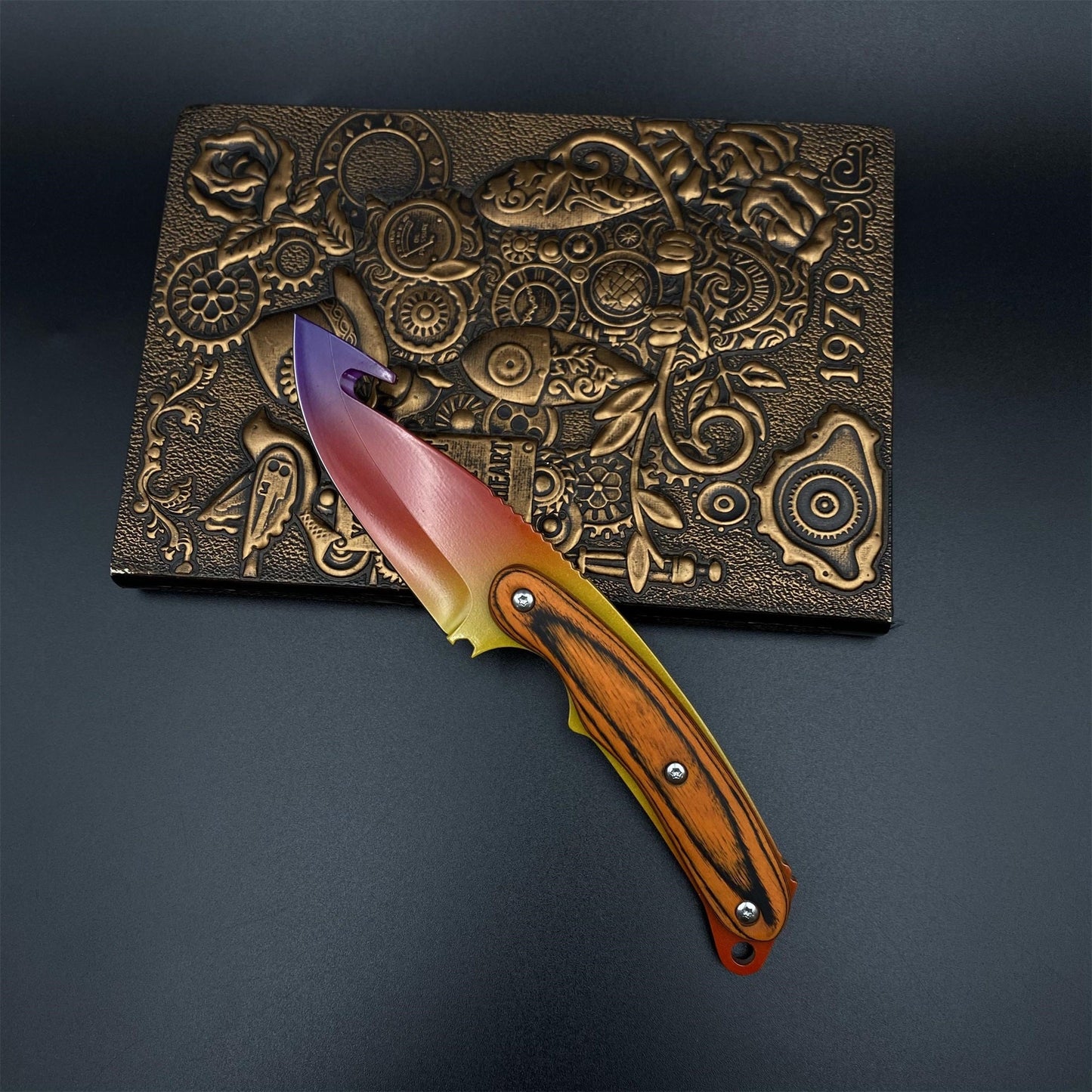 420 Steel CS2 Spectrum Fade Knife Collectible Model Outdoor Camping Knife