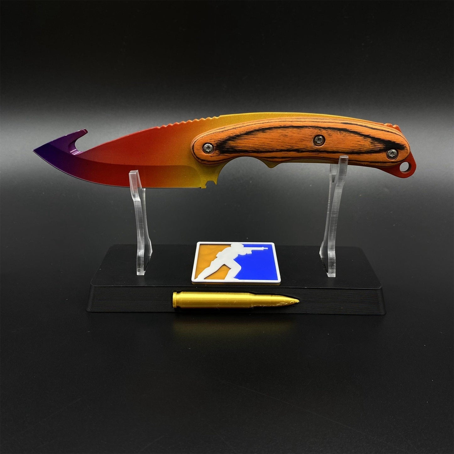 420 Steel CS2 Spectrum Fade Knife Collectible Model Outdoor Camping Knife