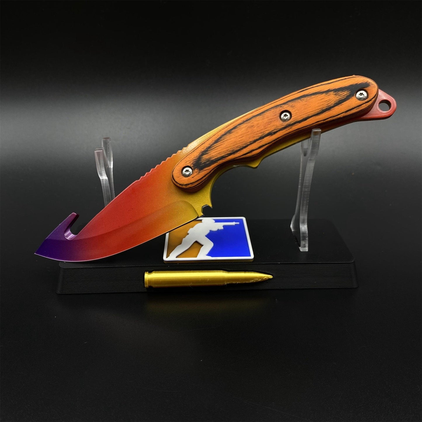 420 Steel CS2 Spectrum Fade Knife Collectible Model Outdoor Camping Knife