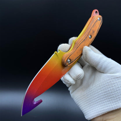 420 Steel CS2 Spectrum Fade Knife Collectible Model Outdoor Camping Knife