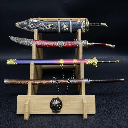 Chinese Ancient Famous Sword Metal Replica 4 In 1 Pack