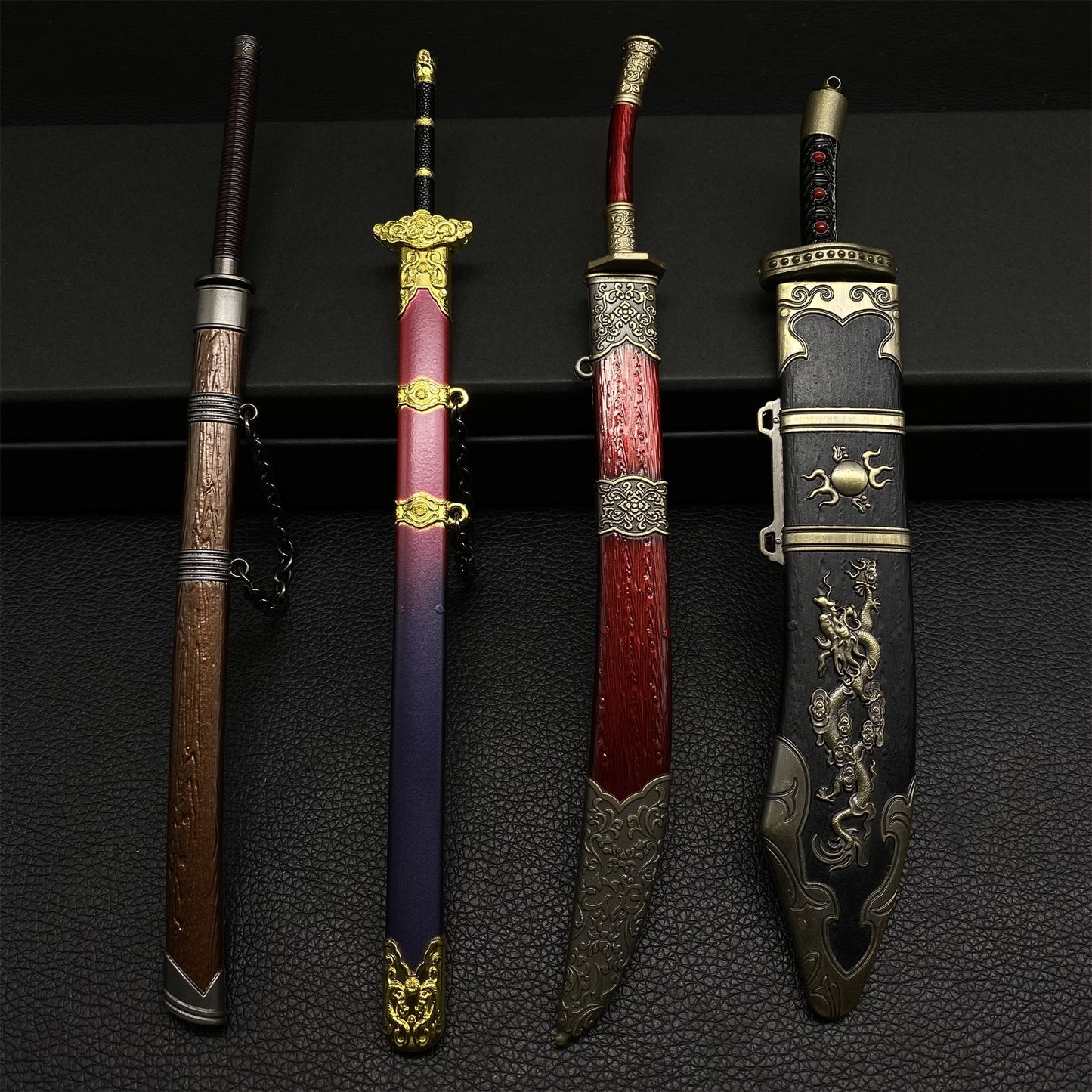 Chinese Ancient Famous Sword Metal Replica 4 In 1 Pack