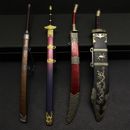 Chinese Ancient Famous Sword Metal Replica 4 In 1 Pack