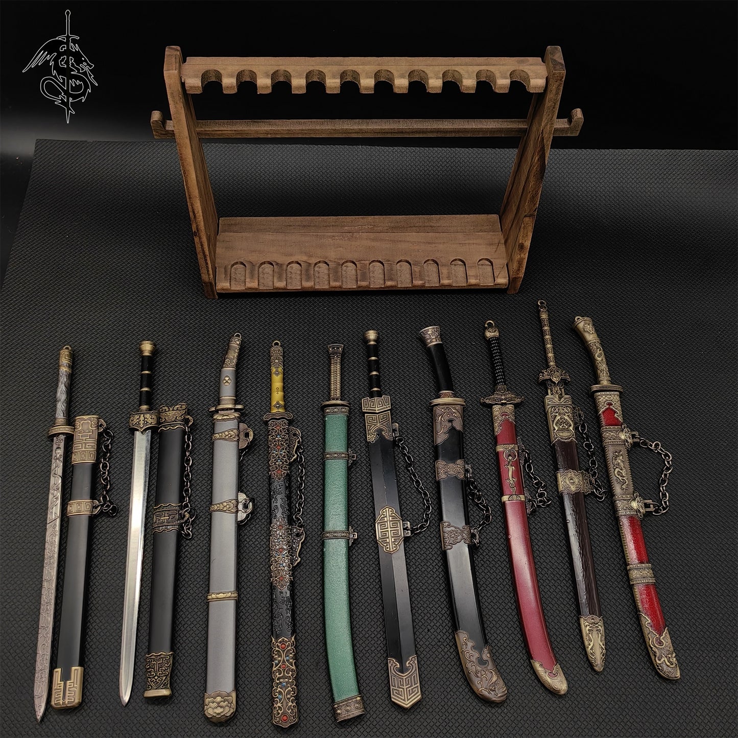 Ancient Chinese Famous Swords 8.7" Metal Replica Room Display 10 In 1 Pack